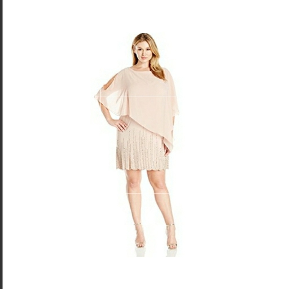 Xscape Chiffon Beaded Dress - Formal